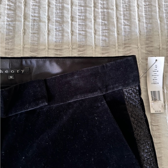 NWT Theory velvet flares beaded tuxedo stripe - Picture 8 of 8